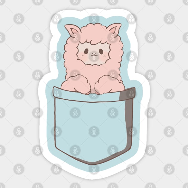 Alpaca in a pocket Sticker by awesomesaucebysandy